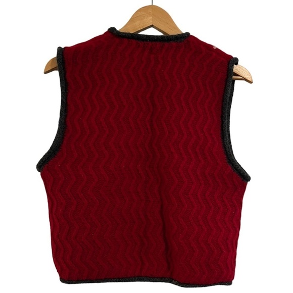 LIMITED Vintage Wool Sleeveless Button Down Skier V- Neck Sweater Vest Size M - Picture 4 of 8